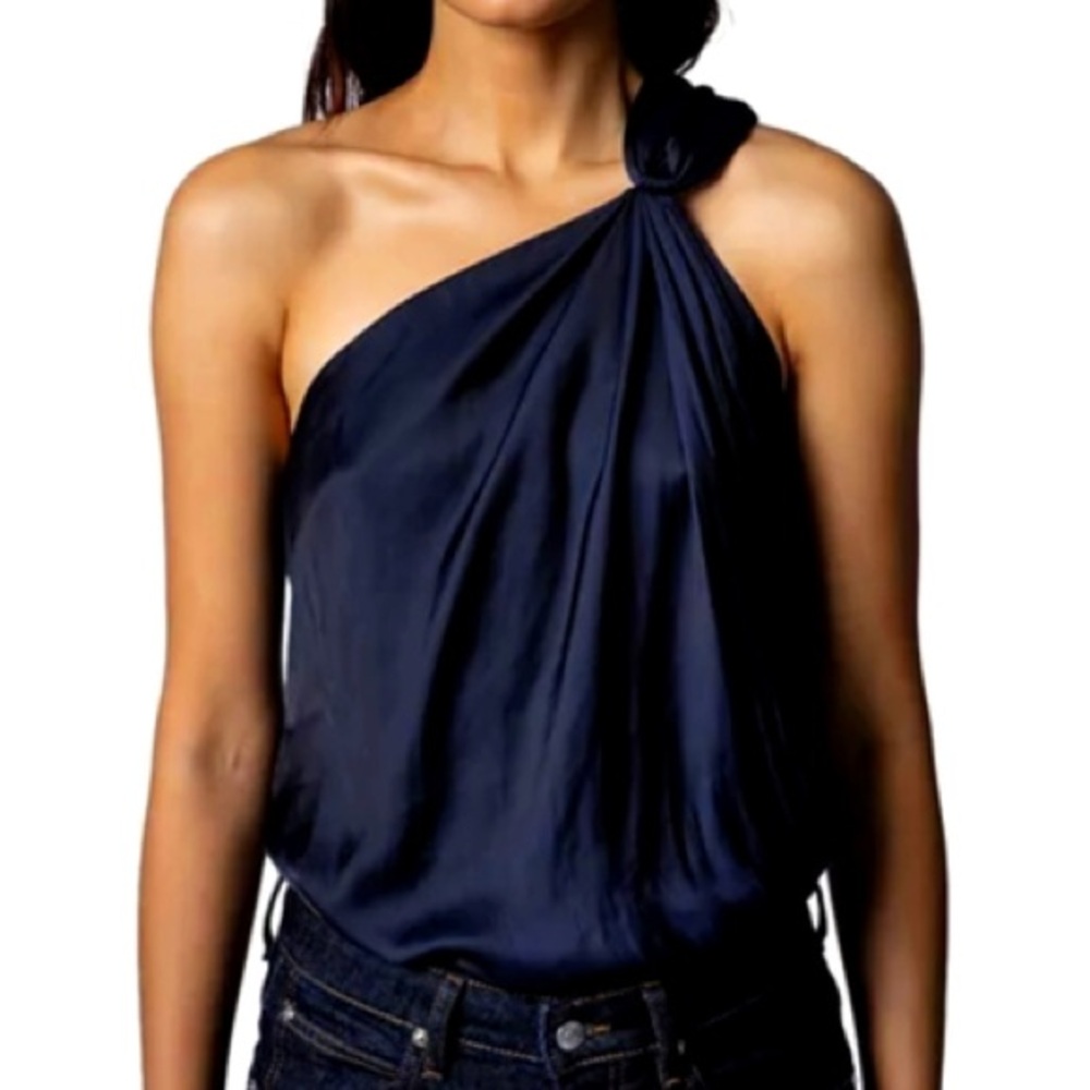 Zadig & Voltaire One Shoulder Satin Top
